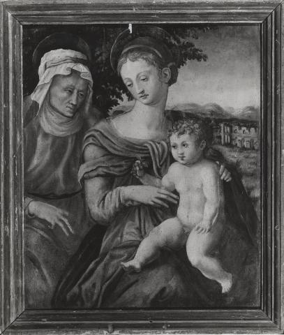 Anonimo — Madonna con Bambino e S. Anna. Scuola fiorentina fine XV — insieme